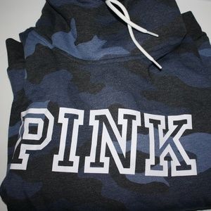 PINK Sherpa Lined Campus Cowl Neck, Size S